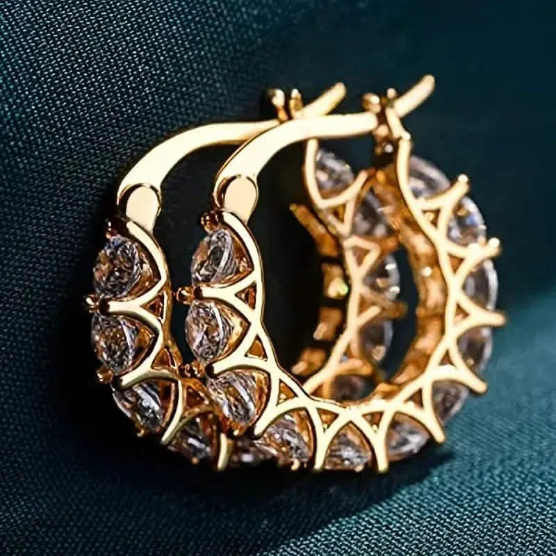 Exquisite Zirconia Hoop Earrings - A-1 Thread Vault