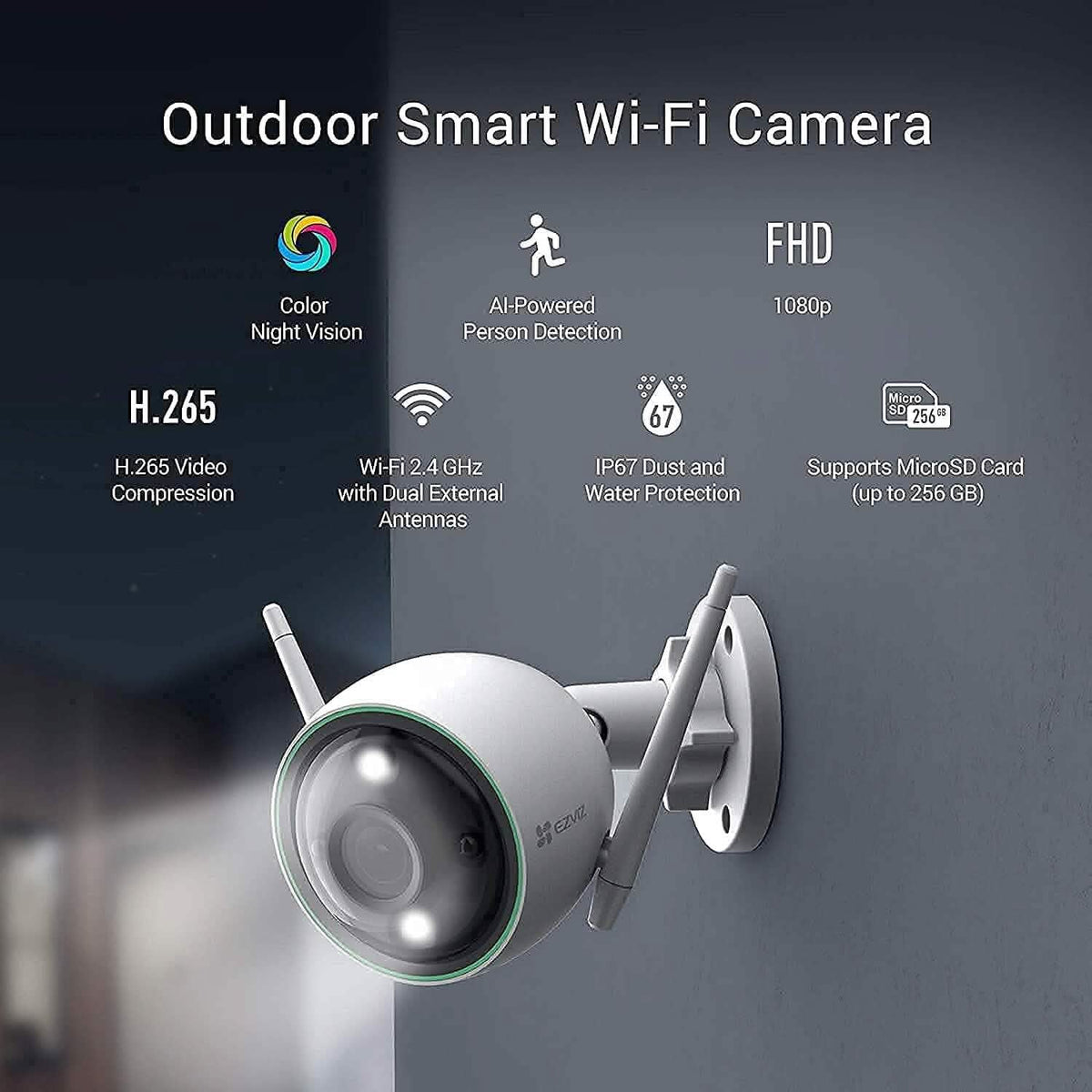 EZVIZ Outdoor Security Camera Color Night Vision (Refurbished) - A-1 Thread Vault