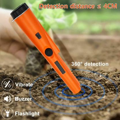 360° Pinpointer Metal Detector with LED, Vibration & Holster (Orange) - A-1 Thread Vault