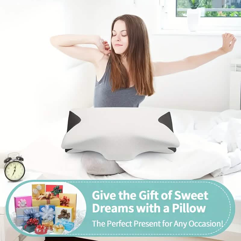 Ergonomic Memory Foam Neck Pillow – Slow Rebound, Back & Side Sleeper - A-1 Thread Vault