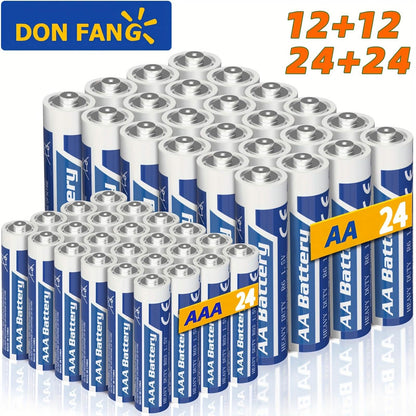 48-Pack: AA + AAA Carbon Battery Combo – 1.5V, Non-Rechargeable - A-1 Thread Vault