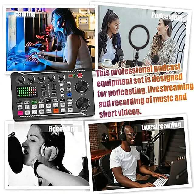 F998 Live Sound Card Audio Mixer Podcast Audio Interface with DJ Mixer Effects - A-1 Thread Vault