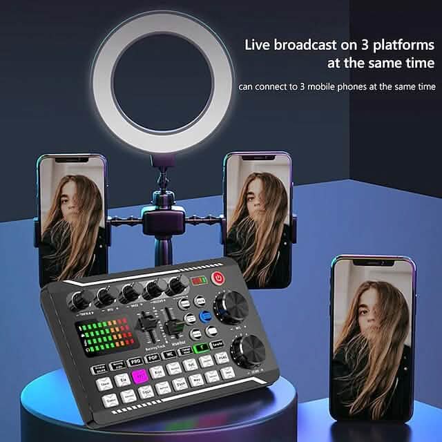 F998 Live Sound Card Audio Mixer Podcast Audio Interface with DJ Mixer Effects - A-1 Thread Vault