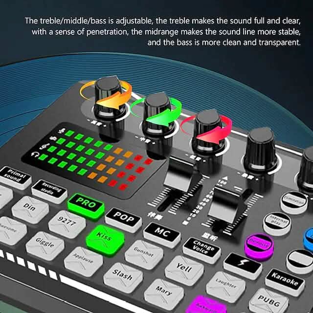 F998 Live Sound Card Audio Mixer Podcast Audio Interface with DJ Mixer Effects - A-1 Thread Vault