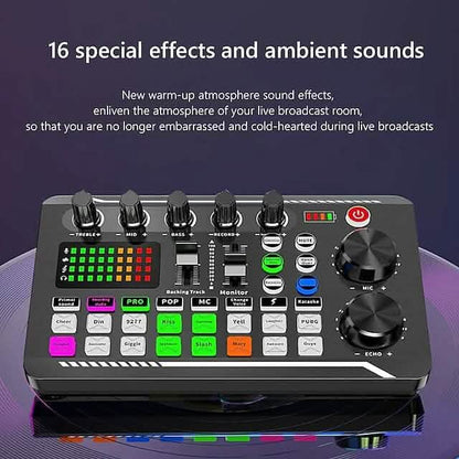 F998 Live Sound Card Audio Mixer Podcast Audio Interface with DJ Mixer Effects - A-1 Thread Vault