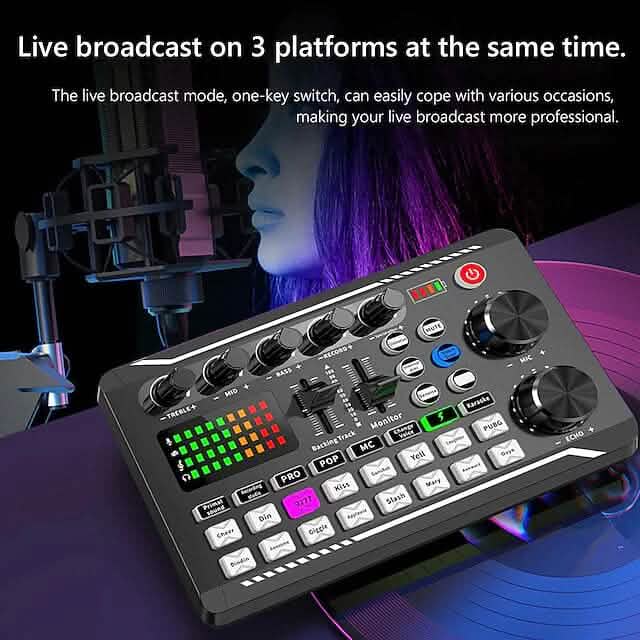 F998 Live Sound Card Audio Mixer Podcast Audio Interface with DJ Mixer Effects - A-1 Thread Vault