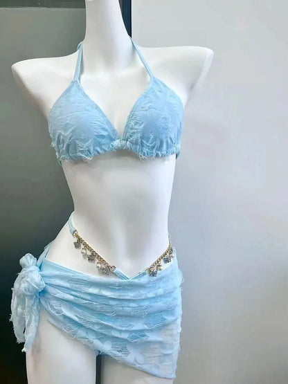 Fairy Sweet High Waist 4-Piece Split Bikini Set For Women 2026 - Print Trendy Swimwear Chic Beach Vacation Summer Party Fashion - A-1 Thread Vault