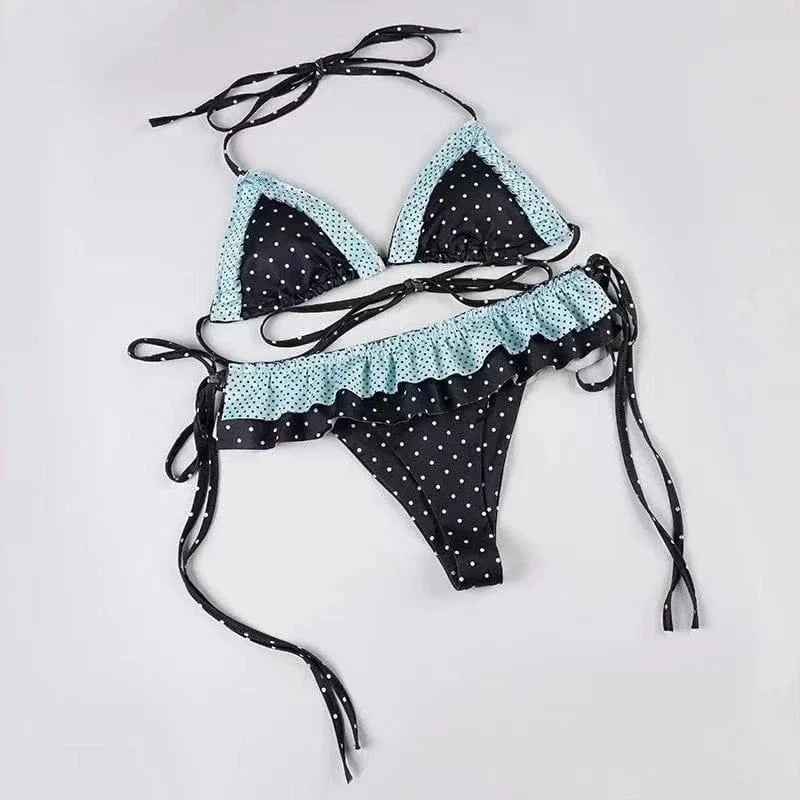 Fairy Sweet High Waist 4-Piece Split Bikini Set For Women 2026 - Print Trendy Swimwear Chic Beach Vacation Summer Party Fashion - A-1 Thread Vault