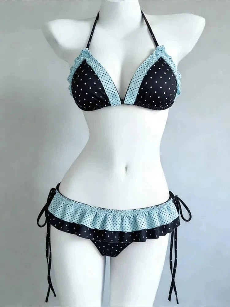 Fairy Sweet High Waist 4-Piece Split Bikini Set For Women 2026 - Print Trendy Swimwear Chic Beach Vacation Summer Party Fashion - A-1 Thread Vault