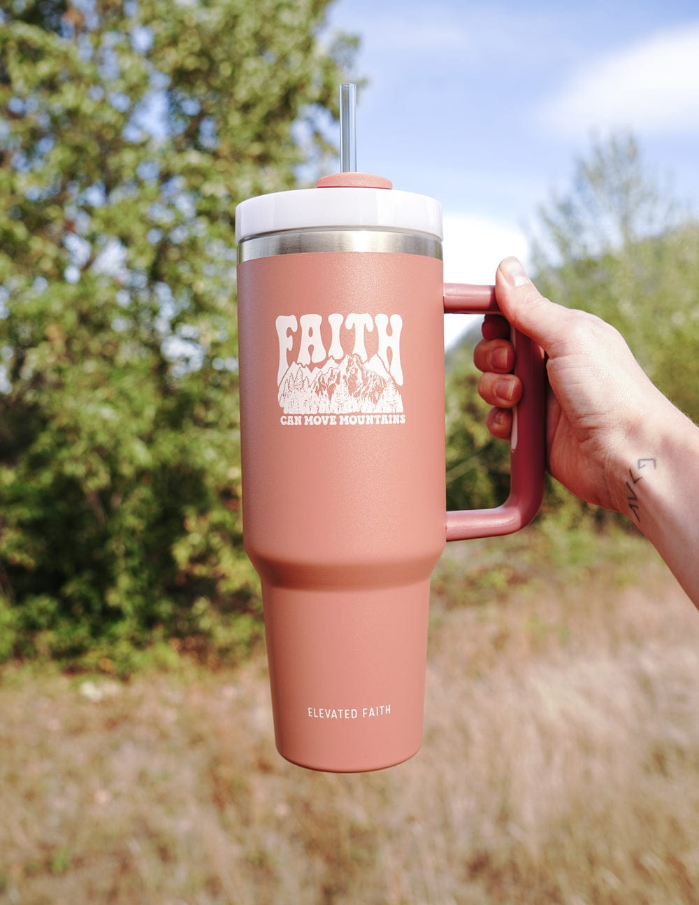 Faith Can Move Mountains 40 oz Tumbler - A-1 Thread Vault