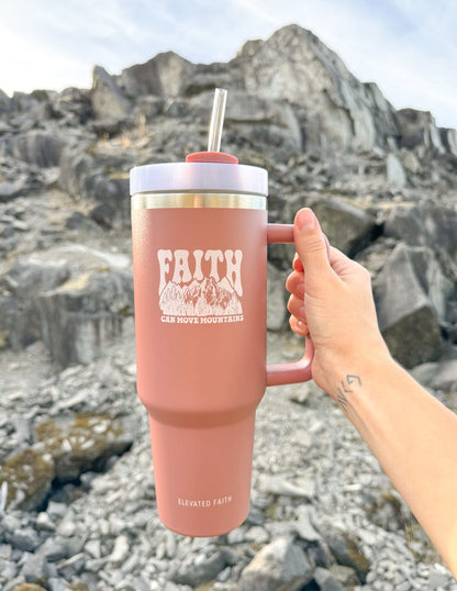 Faith Can Move Mountains 40 oz Tumbler - A-1 Thread Vault