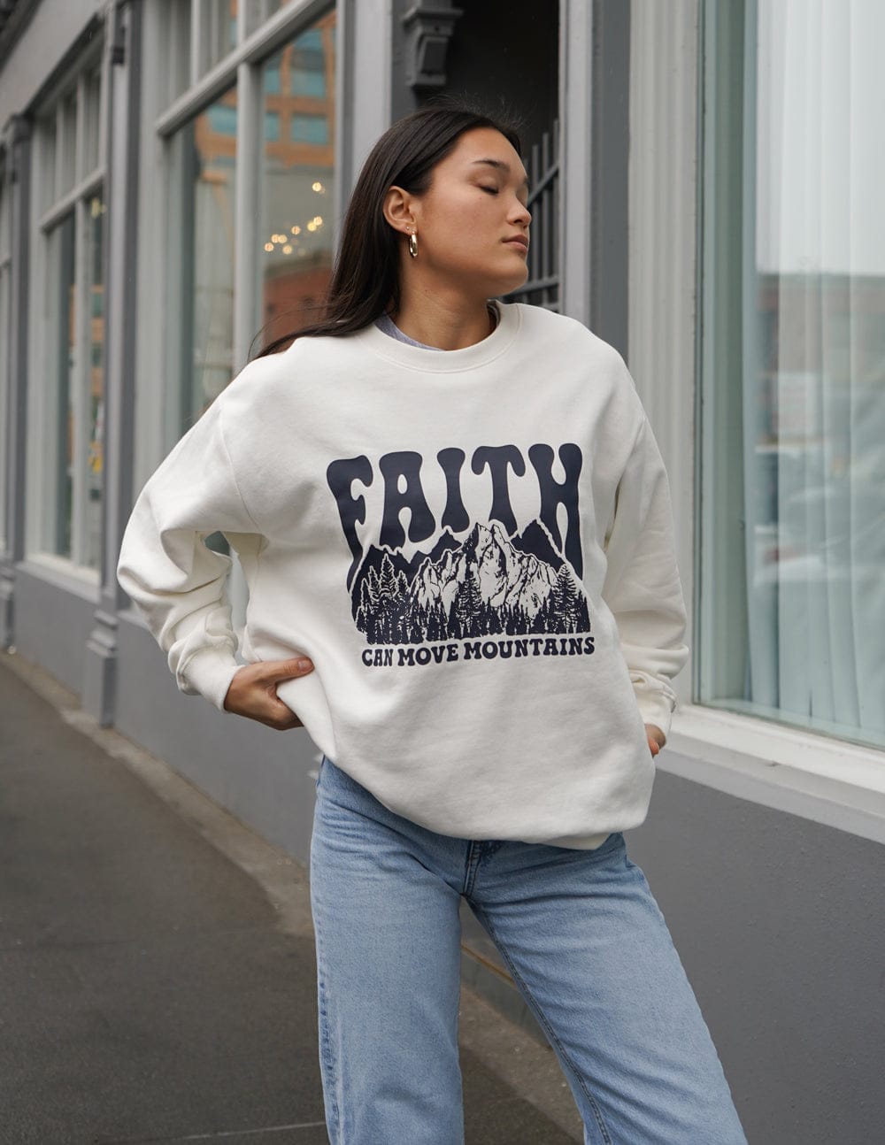 Faith Can Move Mountains Unisex Crewneck - A-1 Thread Vault