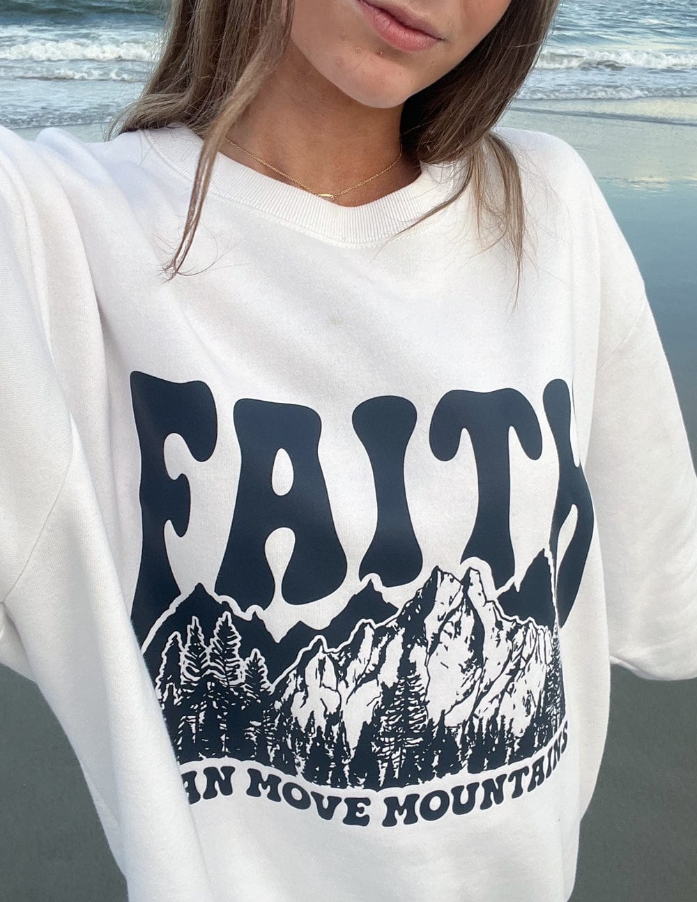 Faith Can Move Mountains Unisex Crewneck - A-1 Thread Vault