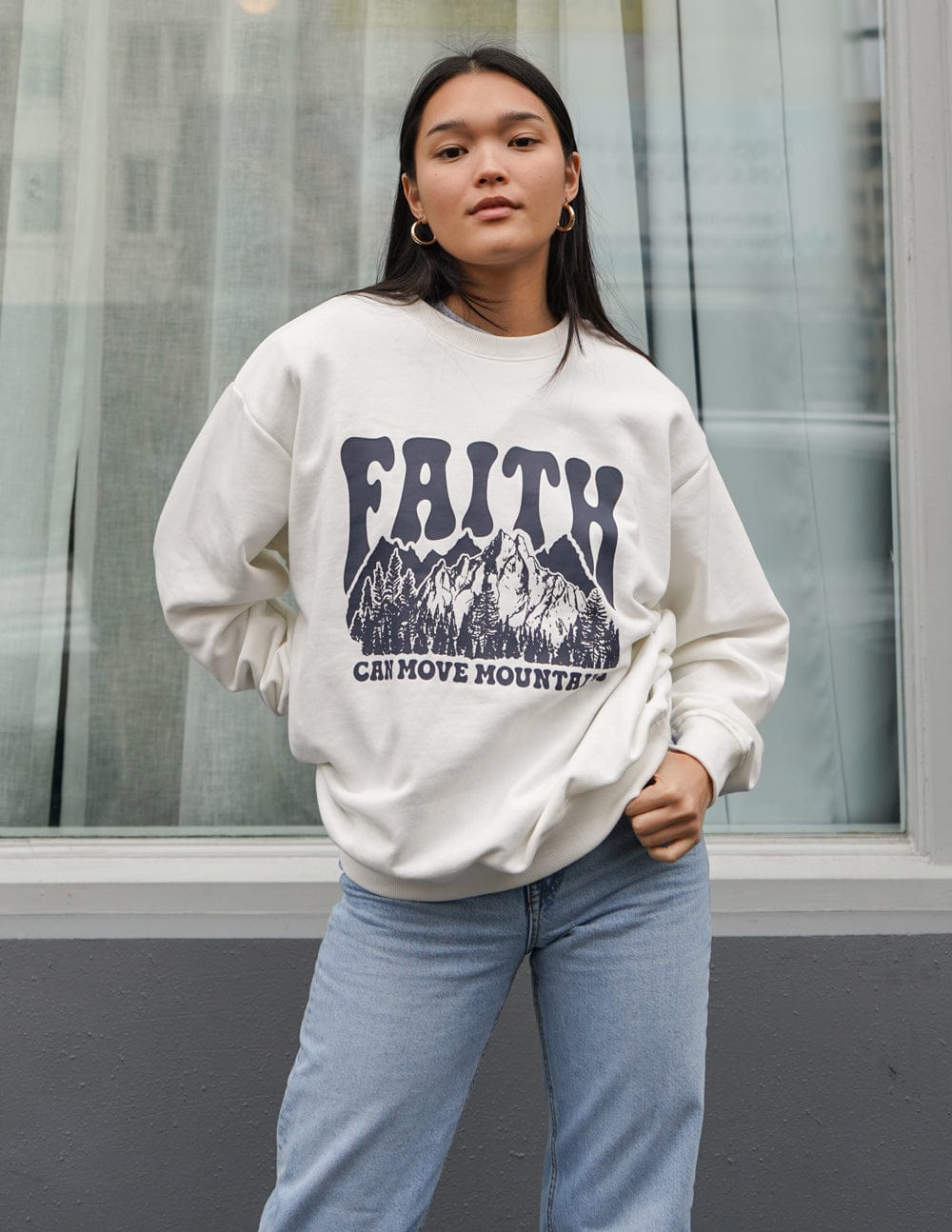 Faith Can Move Mountains Unisex Crewneck - A-1 Thread Vault