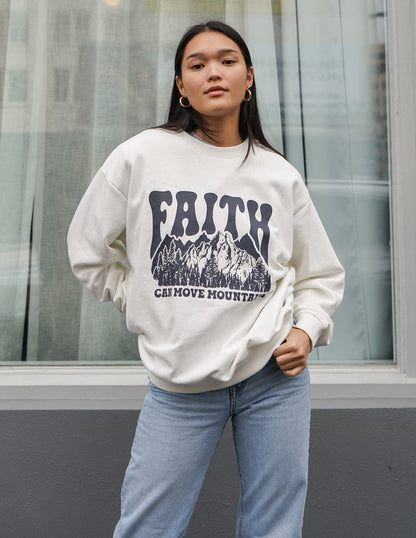 Faith Can Move Mountains Unisex Crewneck - A-1 Thread Vault