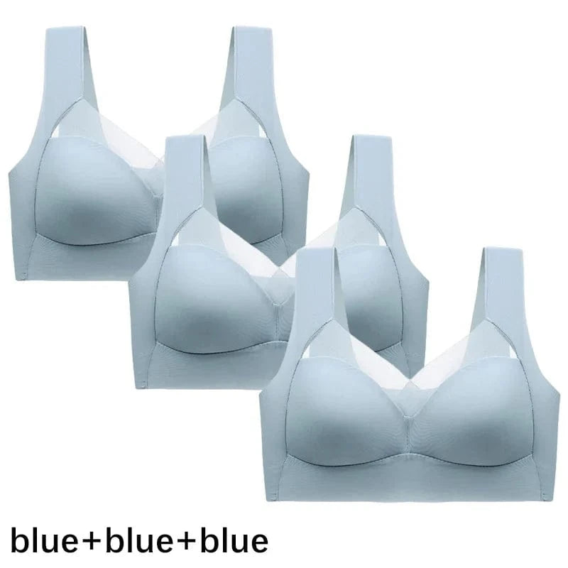 FallSweet 3PCS Plus Size Seamless Sport Bra for Woman Lace Wireless Bralette Shockproof Beautiful Back Bra Comfort Gym Underwear - A-1 Thread Vault