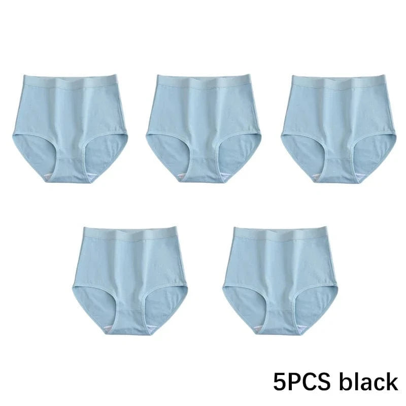 FallSweet 5PCS/set Women’s Cotton Panties Seamless Plus Size Briefs Solid Underwear Soft Breathable Underpants Female Lingerie - A-1 Thread Vault