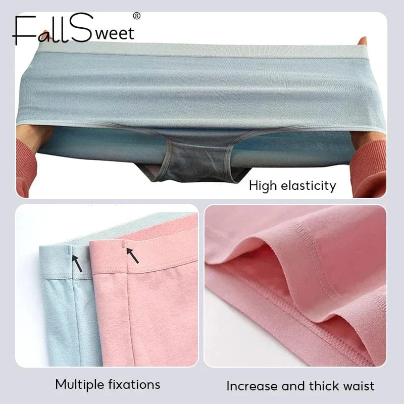 FallSweet 5PCS/set Women’s Cotton Panties Seamless Plus Size Briefs Solid Underwear Soft Breathable Underpants Female Lingerie - A-1 Thread Vault