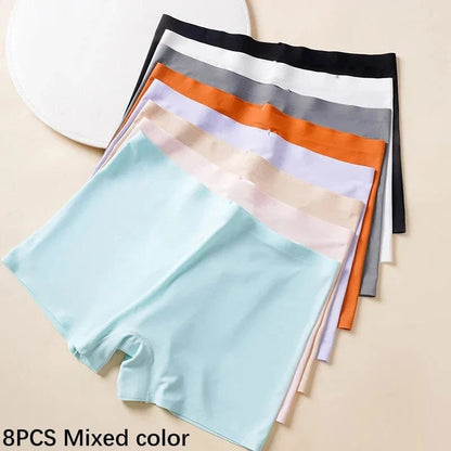FallSweet 8PCS Anti-See-Through Ice Silk Breathable Seamless Panties for Woman Soft Breathable Underwear Sexy Female Lingerie - A-1 Thread Vault