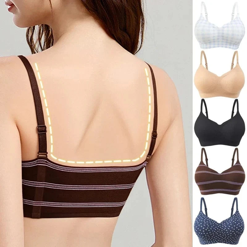 FallSweet Classical Red Plaid Push Up Bra for Women Seamless Wireless Bralette Female Invisible Brassiere Small Breasts Lingerie - A-1 Thread Vault