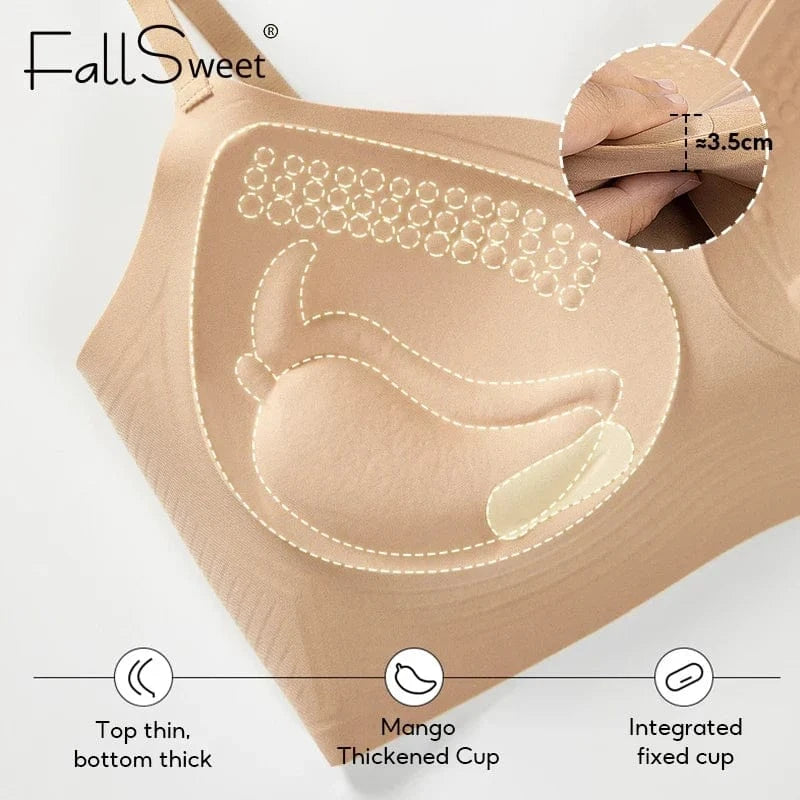 FallSweet Classical Red Plaid Push Up Bra for Women Seamless Wireless Bralette Female Invisible Brassiere Small Breasts Lingerie - A-1 Thread Vault