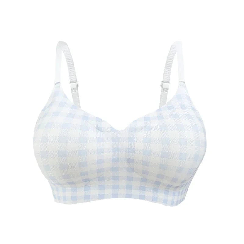 FallSweet Classical Red Plaid Push Up Bra for Women Seamless Wireless Bralette Female Invisible Brassiere Small Breasts Lingerie - A-1 Thread Vault