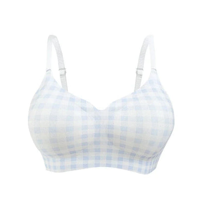 FallSweet Classical Red Plaid Push Up Bra for Women Seamless Wireless Bralette Female Invisible Brassiere Small Breasts Lingerie - A-1 Thread Vault