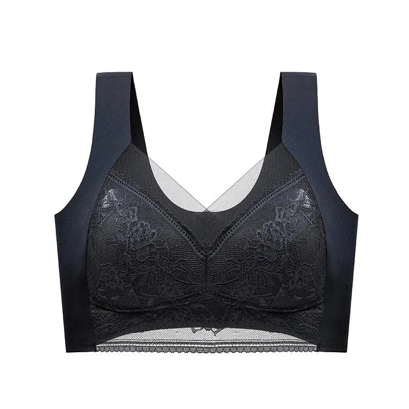 FallSweet Seamless Ice Silk Push Up Bra for Women Wireless Lace Bralette Plus Size Brassiere Summer Comfort Underwear Lingerie - A-1 Thread Vault