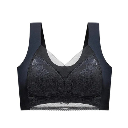 FallSweet Seamless Ice Silk Push Up Bra for Women Wireless Lace Bralette Plus Size Brassiere Summer Comfort Underwear Lingerie - A-1 Thread Vault