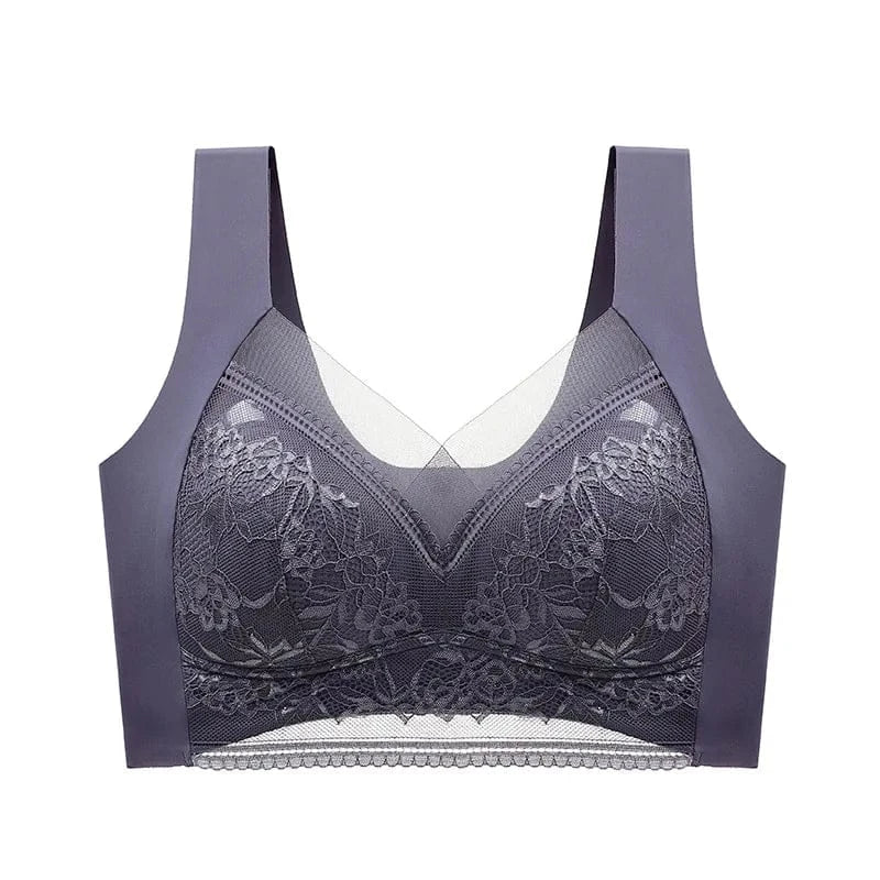 FallSweet Seamless Ice Silk Push Up Bra for Women Wireless Lace Bralette Plus Size Brassiere Summer Comfort Underwear Lingerie - A-1 Thread Vault