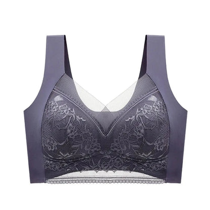 FallSweet Seamless Ice Silk Push Up Bra for Women Wireless Lace Bralette Plus Size Brassiere Summer Comfort Underwear Lingerie - A-1 Thread Vault