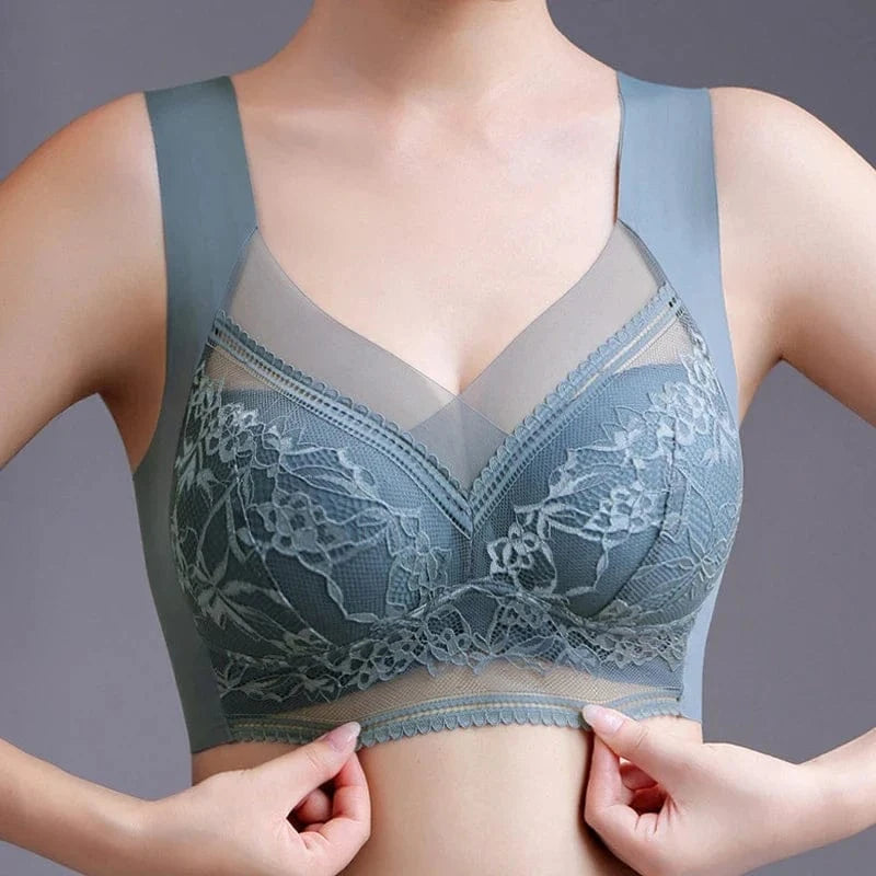 FallSweet Seamless Ice Silk Push Up Bra for Women Wireless Lace Bralette Plus Size Brassiere Summer Comfort Underwear Lingerie - A-1 Thread Vault