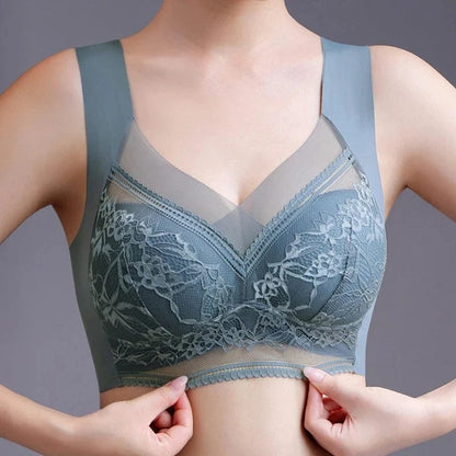 FallSweet Seamless Ice Silk Push Up Bra for Women Wireless Lace Bralette Plus Size Brassiere Summer Comfort Underwear Lingerie - A-1 Thread Vault