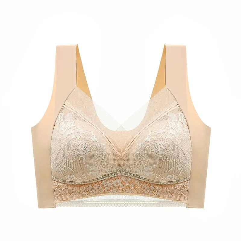 FallSweet Seamless Ice Silk Push Up Bra for Women Wireless Lace Bralette Plus Size Brassiere Summer Comfort Underwear Lingerie - A-1 Thread Vault