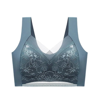 FallSweet Seamless Ice Silk Push Up Bra for Women Wireless Lace Bralette Plus Size Brassiere Summer Comfort Underwear Lingerie - A-1 Thread Vault