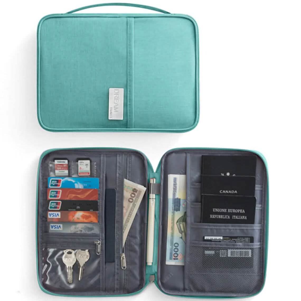 Family Travel Document Organizer Capacious Passport Holder Wallet - A-1 Thread Vault