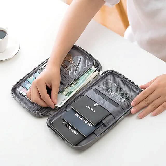 Family Travel Document Organizer Capacious Passport Holder Wallet - A-1 Thread Vault