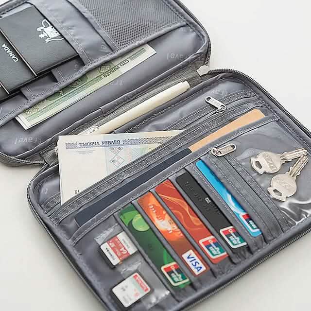 Family Travel Document Organizer Capacious Passport Holder Wallet - A-1 Thread Vault