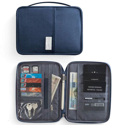 Family Travel Document Organizer Capacious Passport Holder Wallet - A-1 Thread Vault
