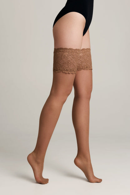 Fantasy Stockings Conte Amour - Openwork Elastic Band and Silk Effect - A-1 Thread Vault