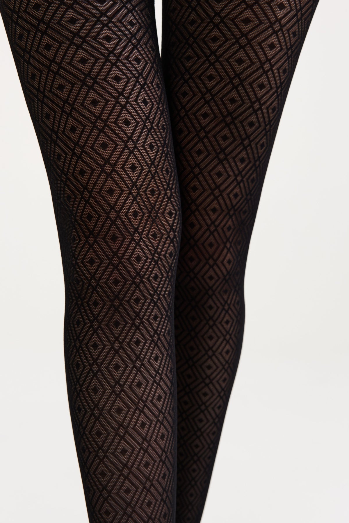 Fantasy Tights Conte Alba - Geometric Diamond Pattern - A-1 Thread Vault
