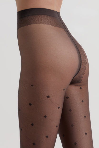 Fantasy Tights Conte Shape - Geometric Pattern Diamonds - A-1 Thread Vault