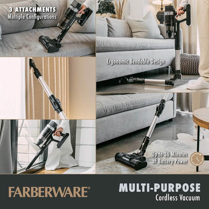 Farberware Cordless Platinum Stick Vacuum Cleaner, Smart Sensor Technology - A-1 Thread Vault