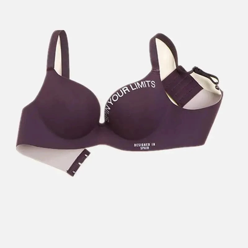 Fashion Alphabet Print Bra One-Piece Women's Underwear Without Steel Ring Gather Bralette Breathable Seamless Sleep Brassiere - A-1 Thread Vault