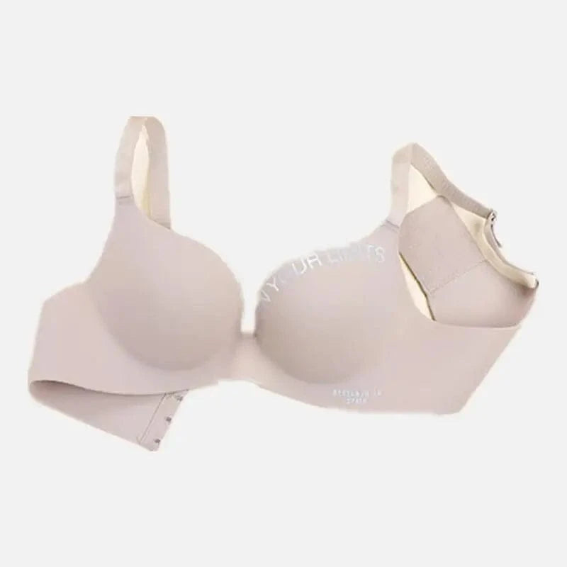 Fashion Alphabet Print Bra One-Piece Women's Underwear Without Steel Ring Gather Bralette Breathable Seamless Sleep Brassiere - A-1 Thread Vault