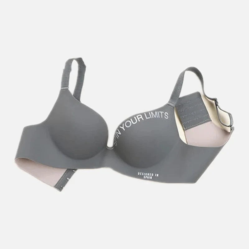 Fashion Alphabet Print Bra One-Piece Women's Underwear Without Steel Ring Gather Bralette Breathable Seamless Sleep Brassiere - A-1 Thread Vault