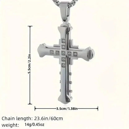 Fashion Simple Cross Pendant Necklace For Men And Women - A-1 Thread Vault