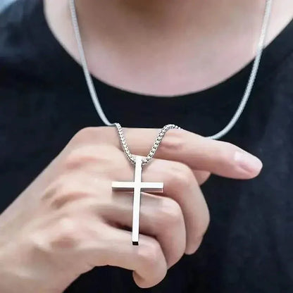 Fashion Stainless Steel Cross Pendant Unisex Necklace - A-1 Thread Vault