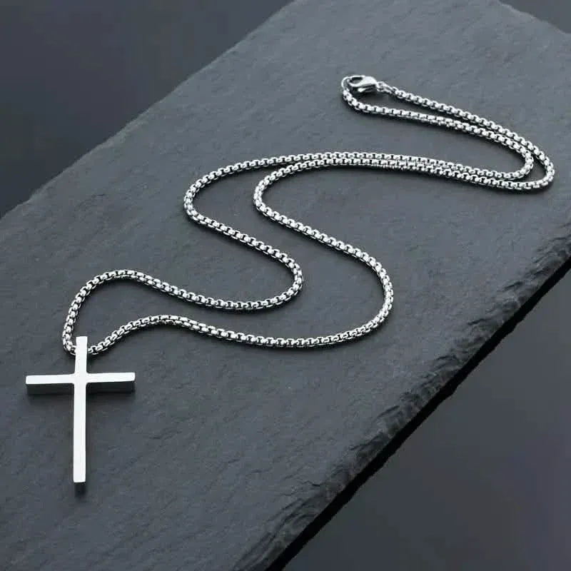 Fashion Stainless Steel Cross Pendant Unisex Necklace - A-1 Thread Vault