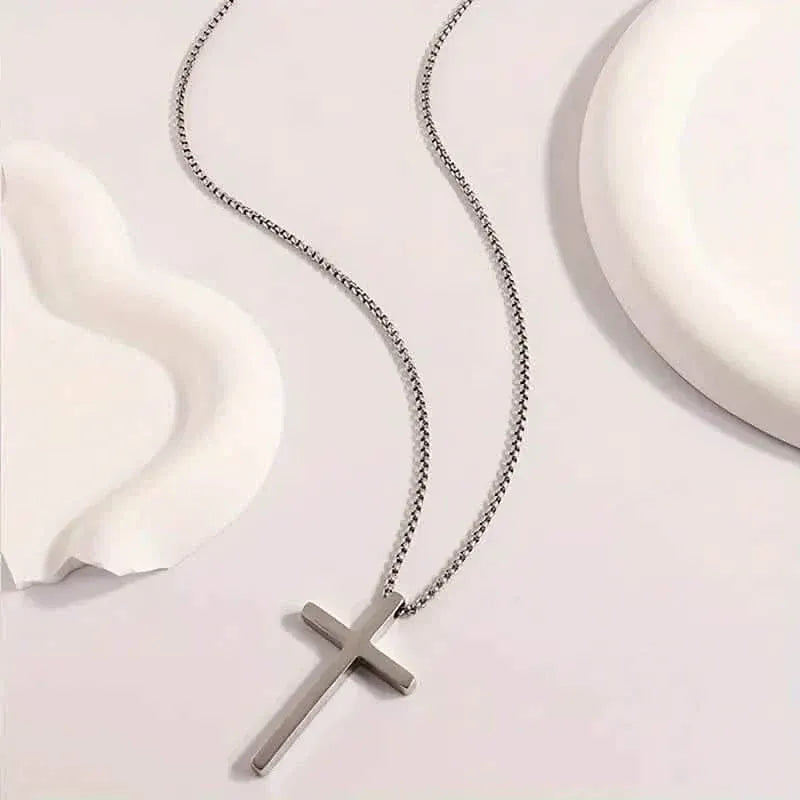 Fashion Stainless Steel Cross Pendant Unisex Necklace - A-1 Thread Vault